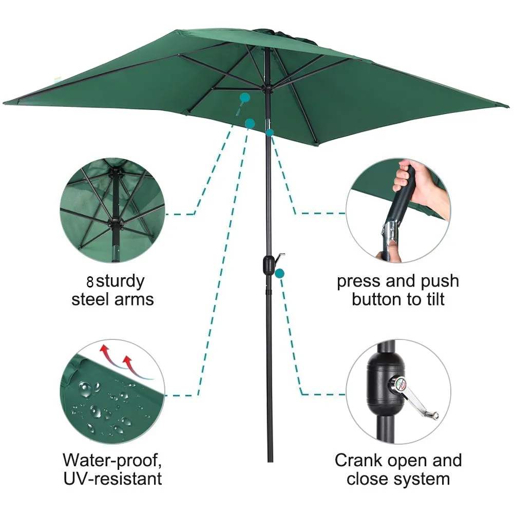 3M Waterproof Rectangular Sunshade Parasol Umbrella for Outdoor