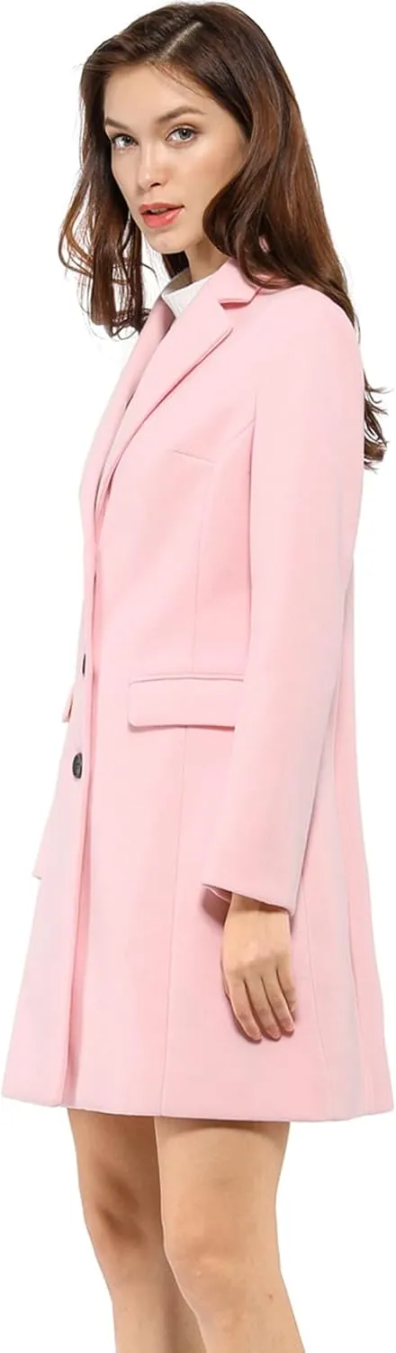 Allegra K Women's 2024 Pea Coat Single Breasted Long Winter Coats for Women