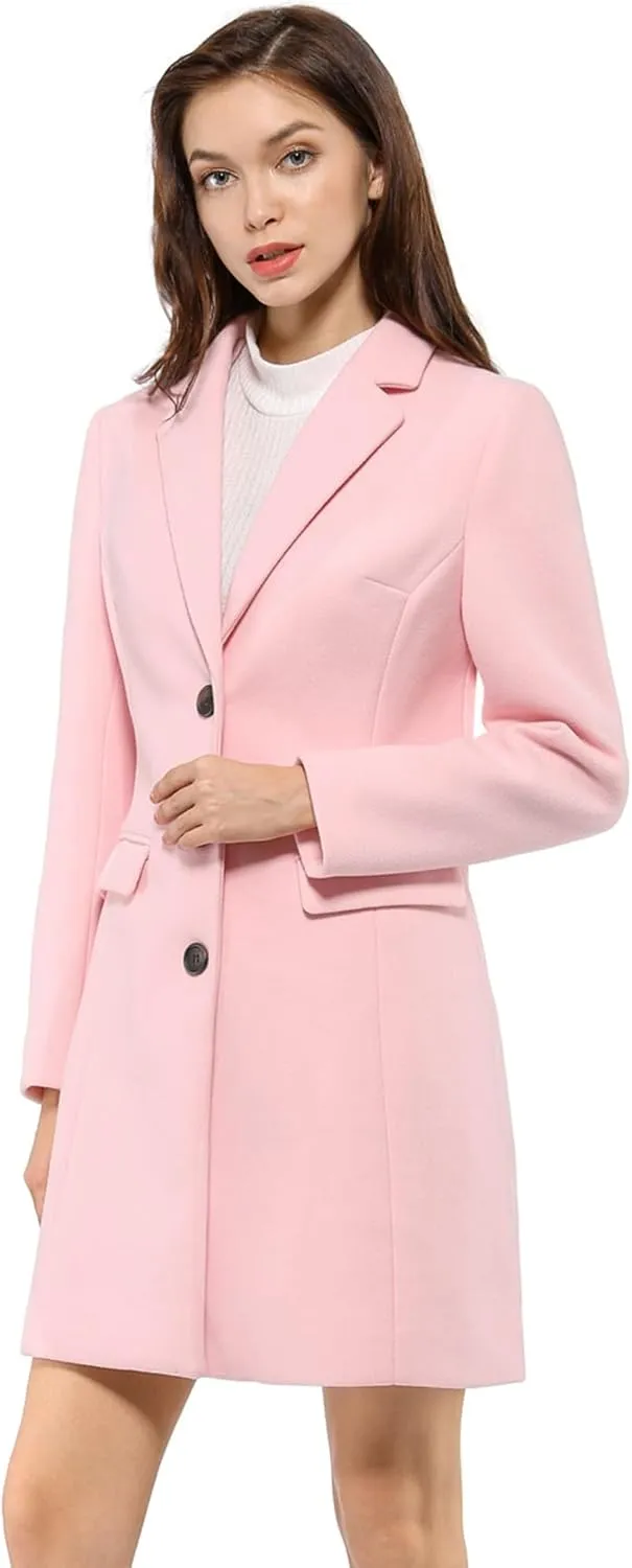 Allegra K Women's 2024 Pea Coat Single Breasted Long Winter Coats for Women