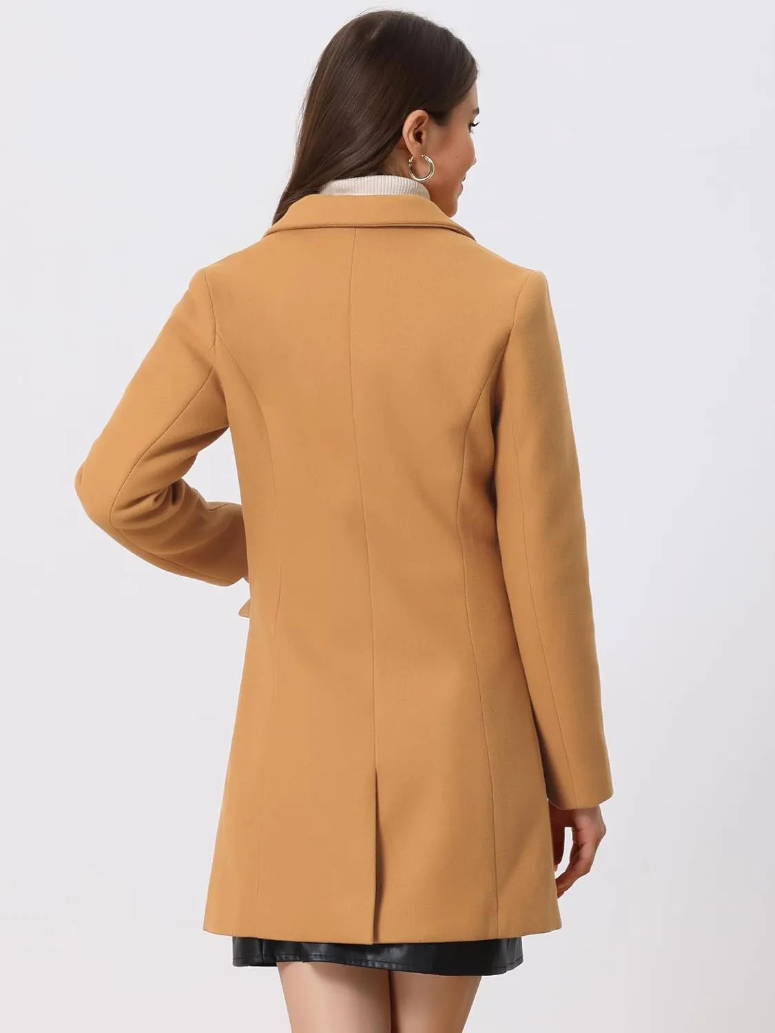 Allegra K Women's 2024 Pea Coat Single Breasted Long Winter Coats for Women