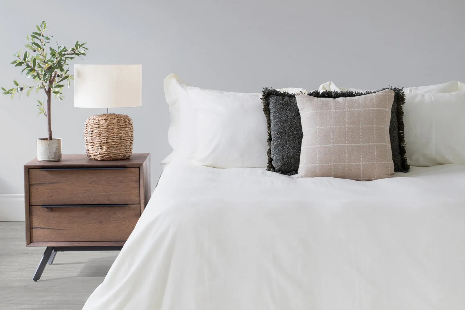 Ava Linen Look Duvet Set | Natural | Super King