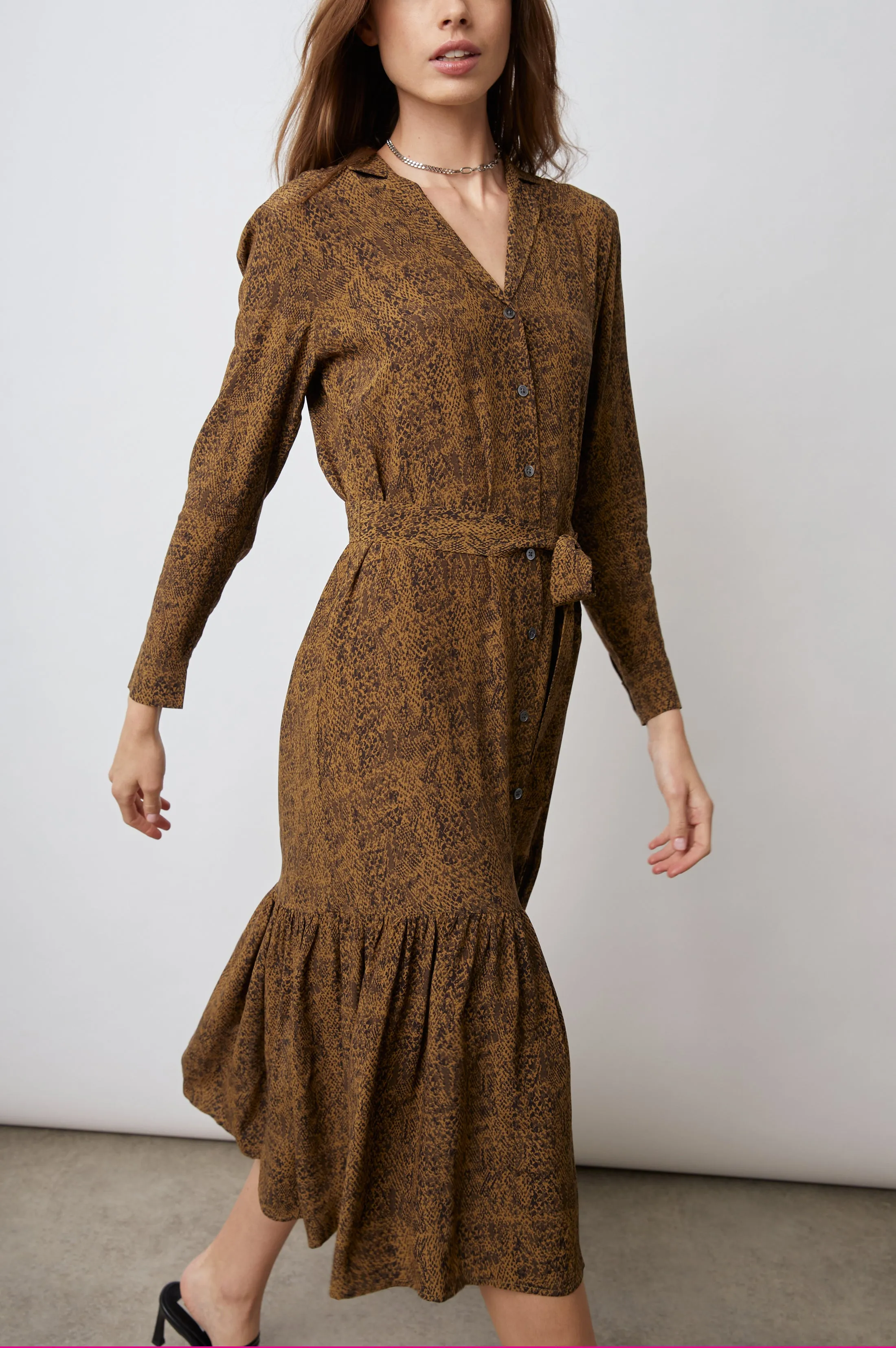 BEATRICE DRESS - SEPIA PYTHON