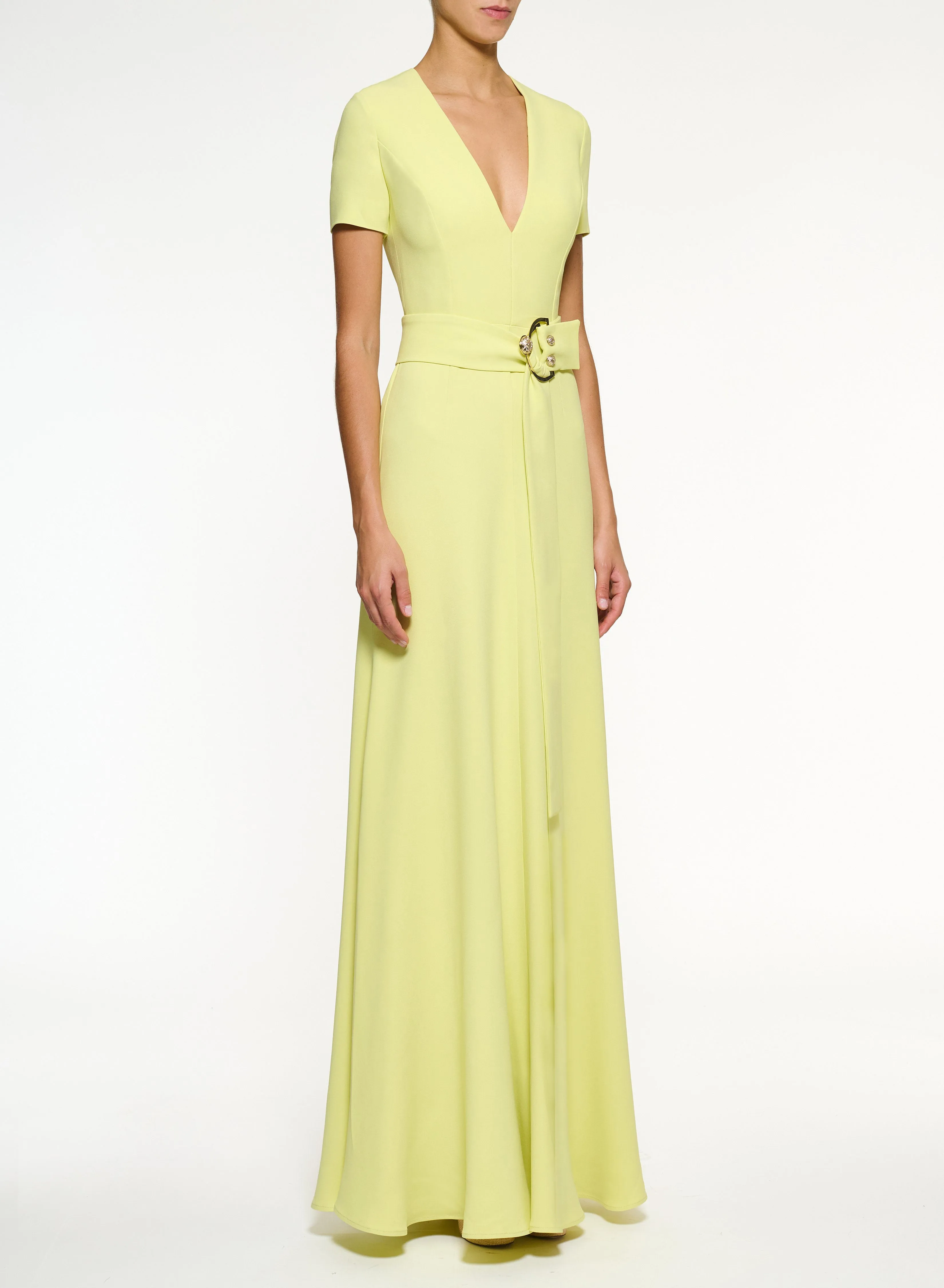 Belted Cady Long Dress