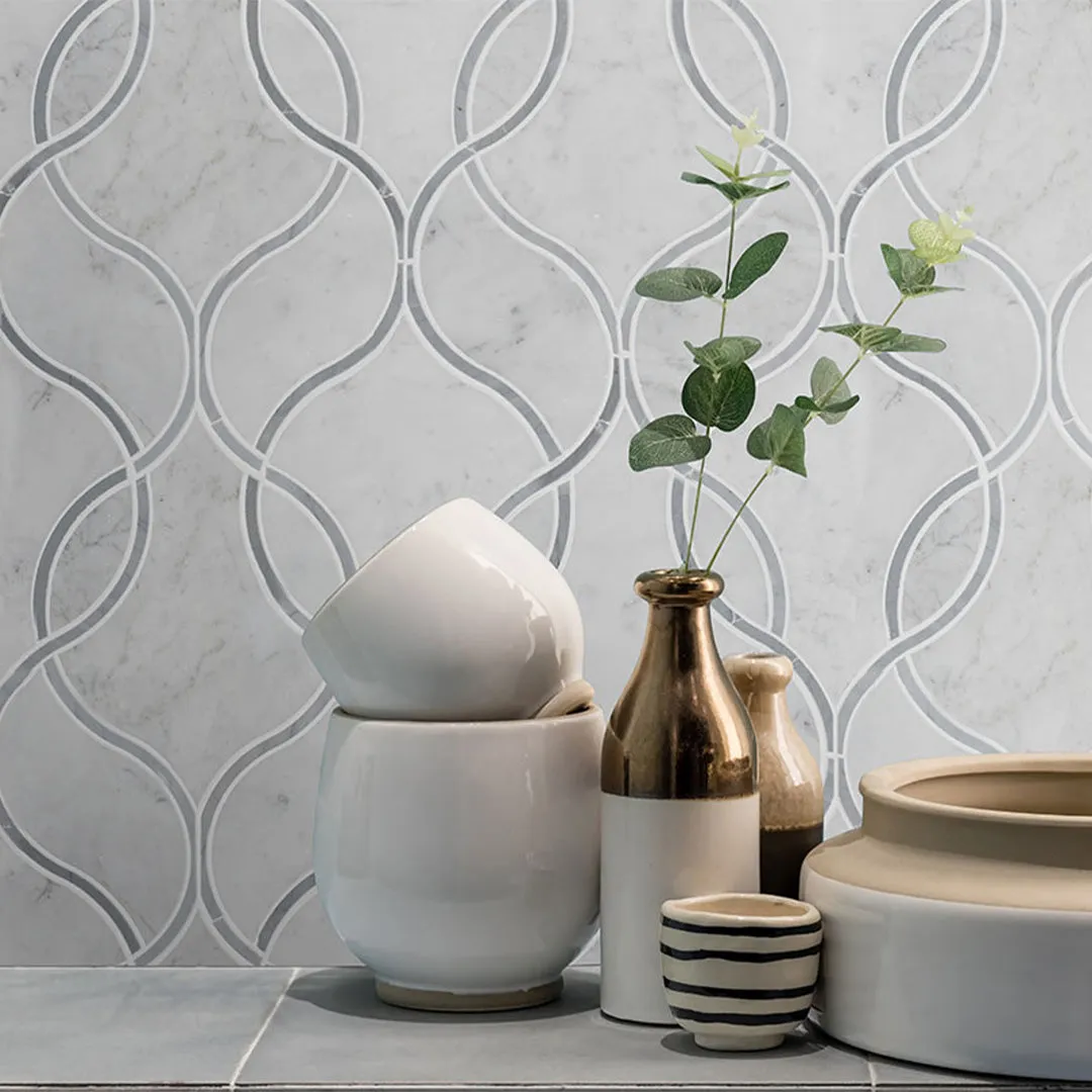 Carrara White Ellipsis - Stone Tile