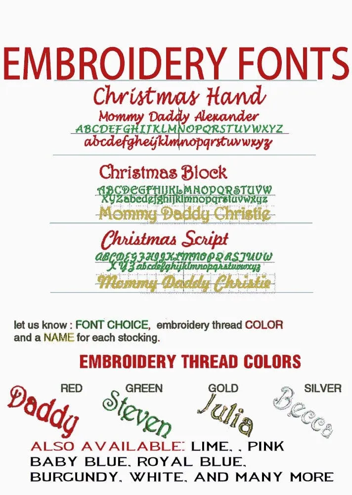 Christmas Candy Stockings - Red White Green  ELF Lollipop Candy Cane Personalized Stockings for Kids Fun Children's Stockings for Holidays