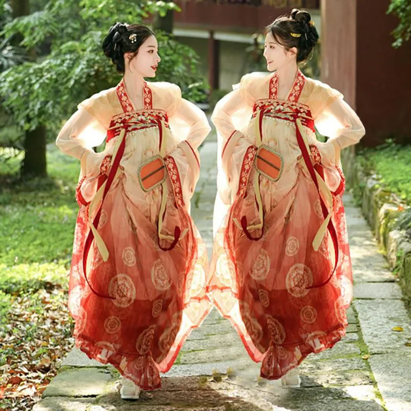 Floral Pattern Chinese Traditional Dress Hanfu