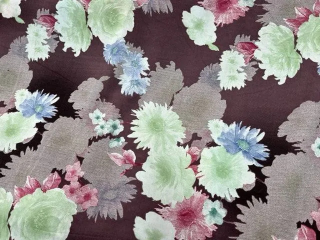 Floral Tranquility - Clearance Printed Crepe