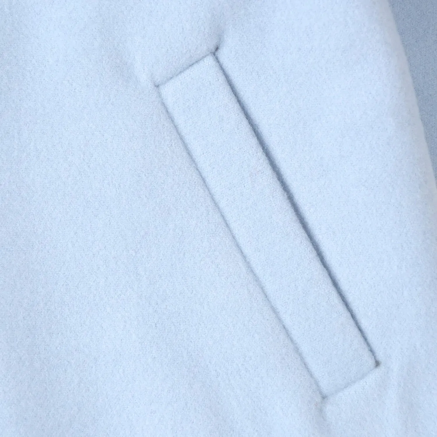 Girls Woolen Trench Coat - SKY BLUE