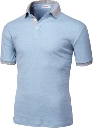 H2H Mens Casual Slim Fit Polo T-Shirts of Various Styles and Designed