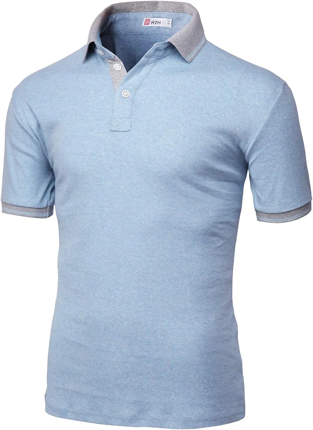 H2H Mens Casual Slim Fit Polo T-Shirts of Various Styles and Designed