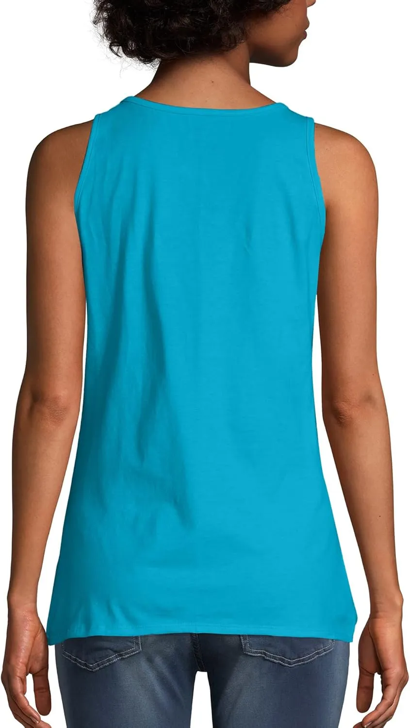 Hanes Women's Scoopneck Cotton Jersey Tank, Classic Cotton Tank Top, Lightweight Cotton Tank for Women