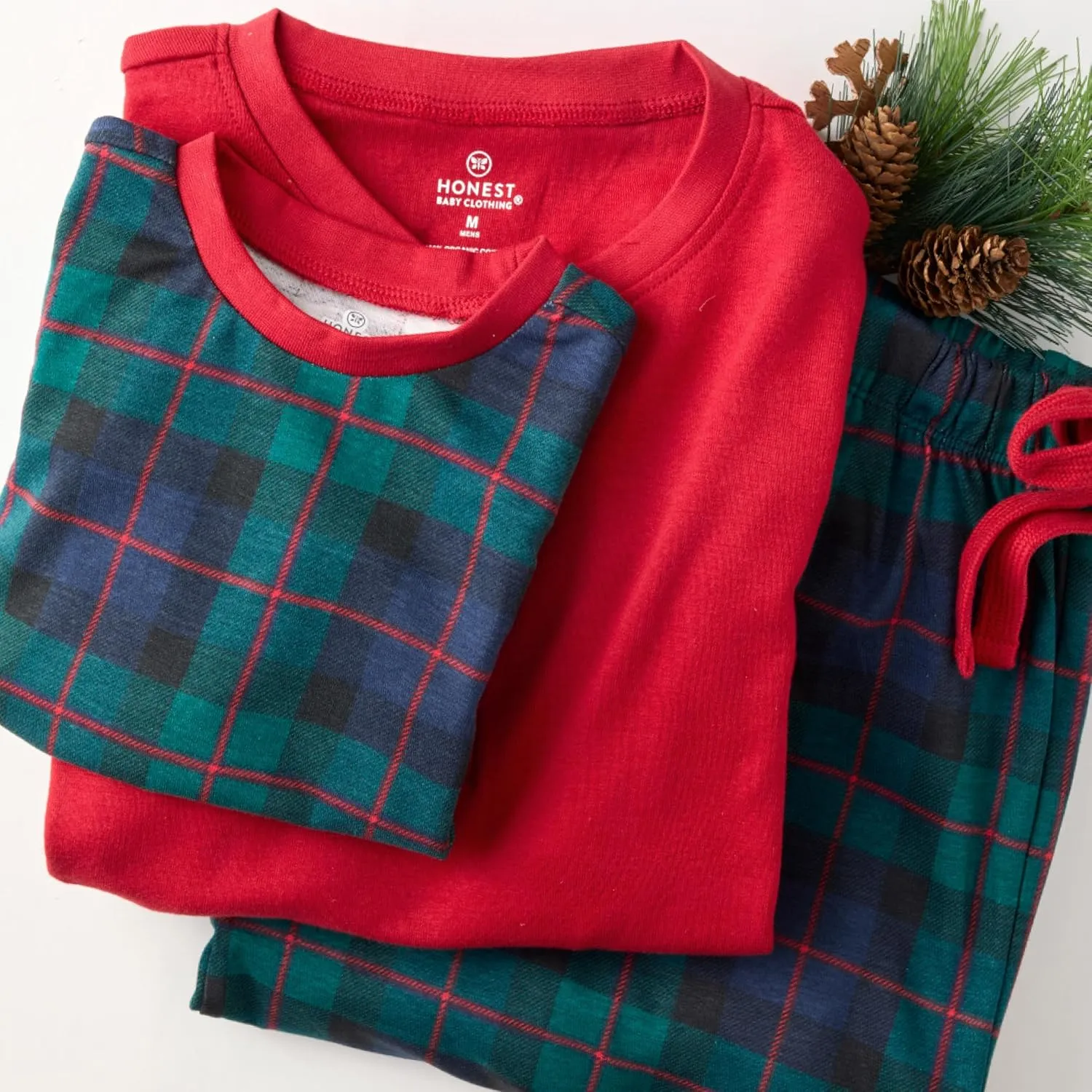HonestBaby Family Matching Organic Cotton Holiday Pajamas