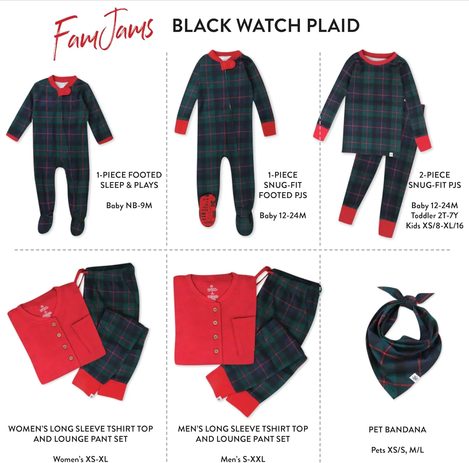 HonestBaby Family Matching Organic Cotton Holiday Pajamas