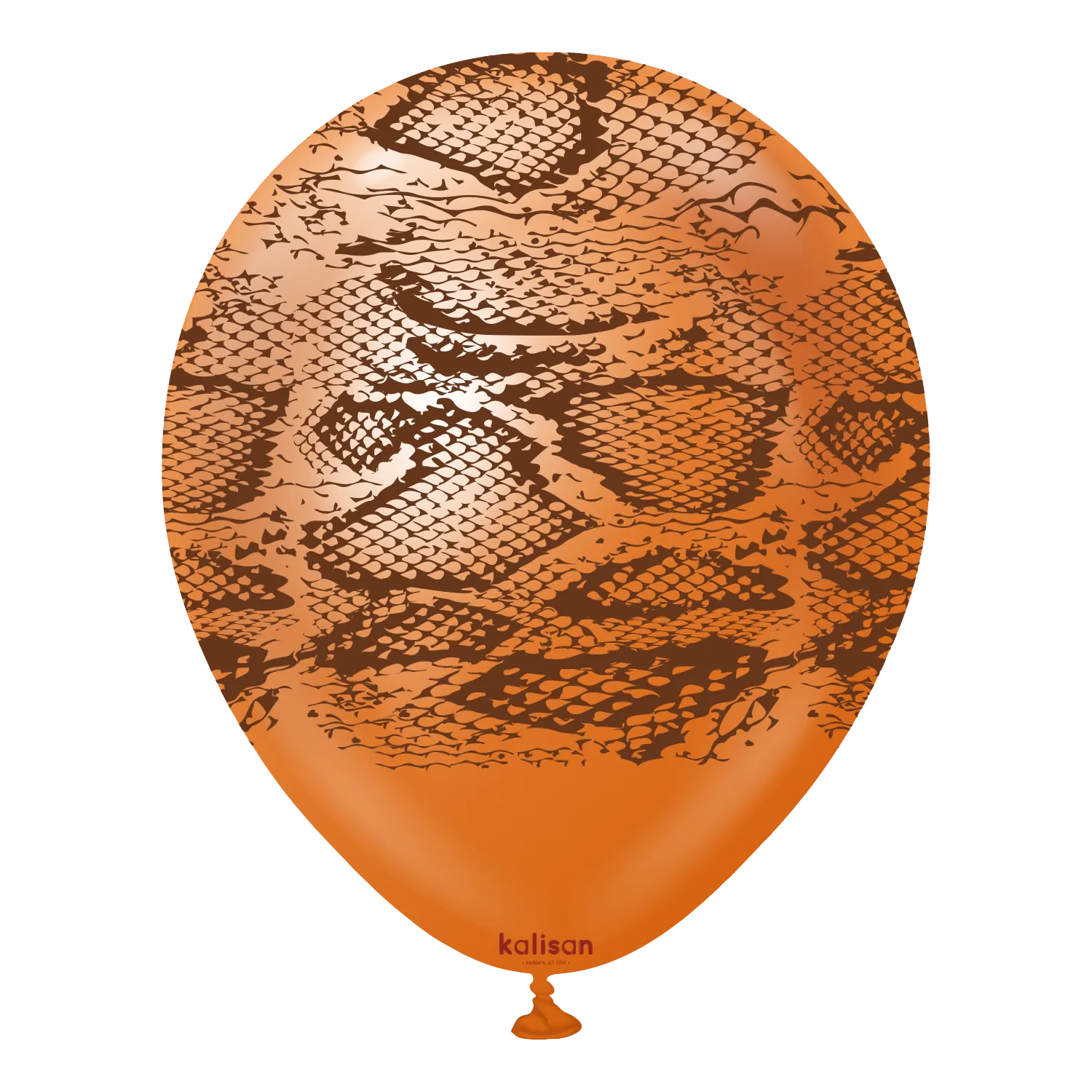 Kalisan 12" Snake Printed Mirror Copper  Latex Balloon, 25 pieces