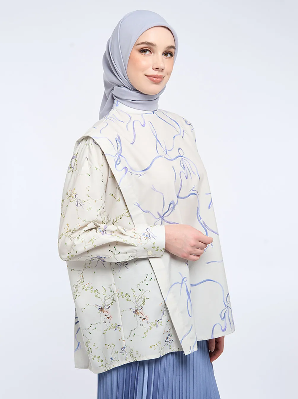 LAURA OVERLAP TOP BEIGE