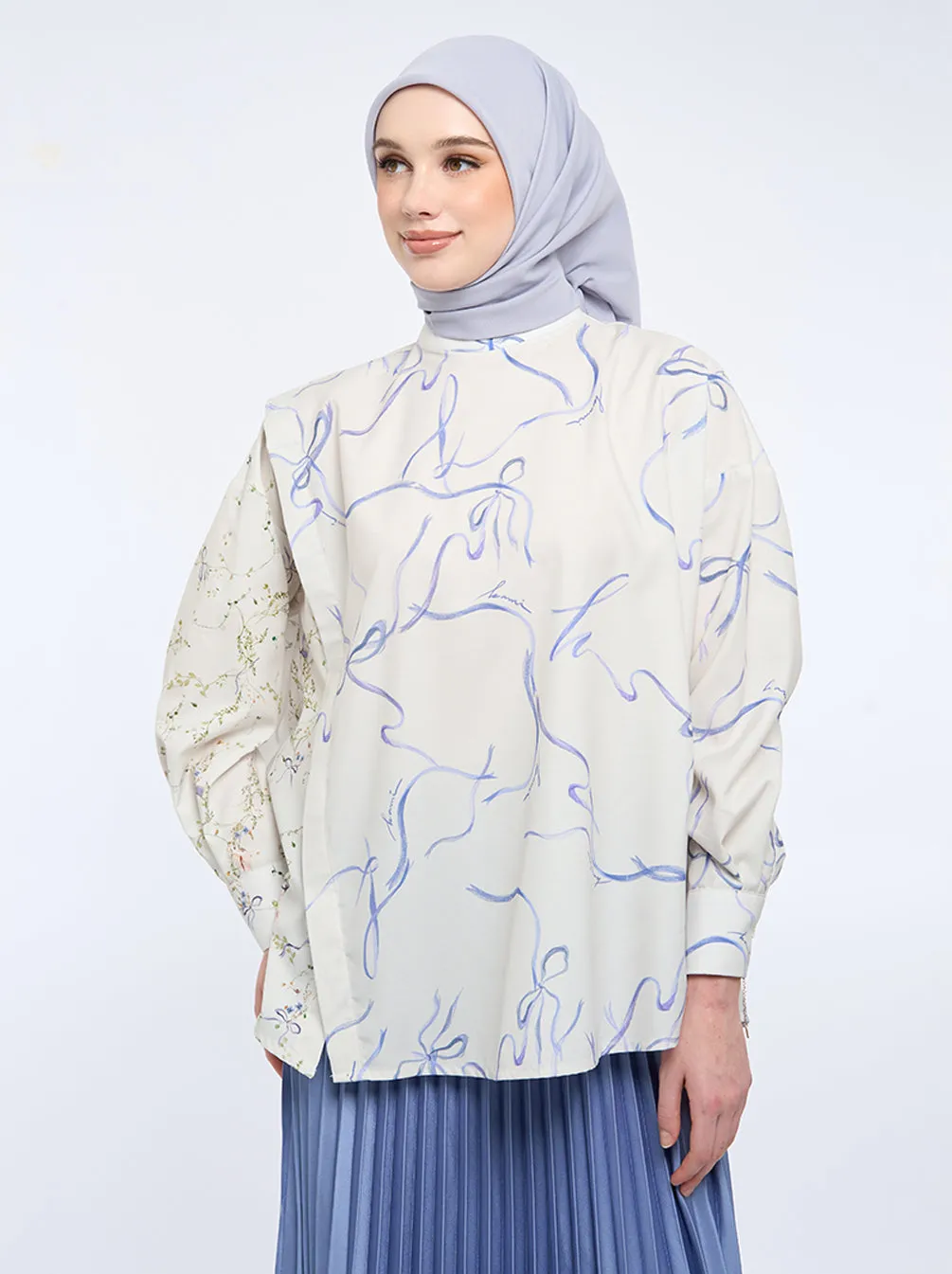 LAURA OVERLAP TOP BEIGE