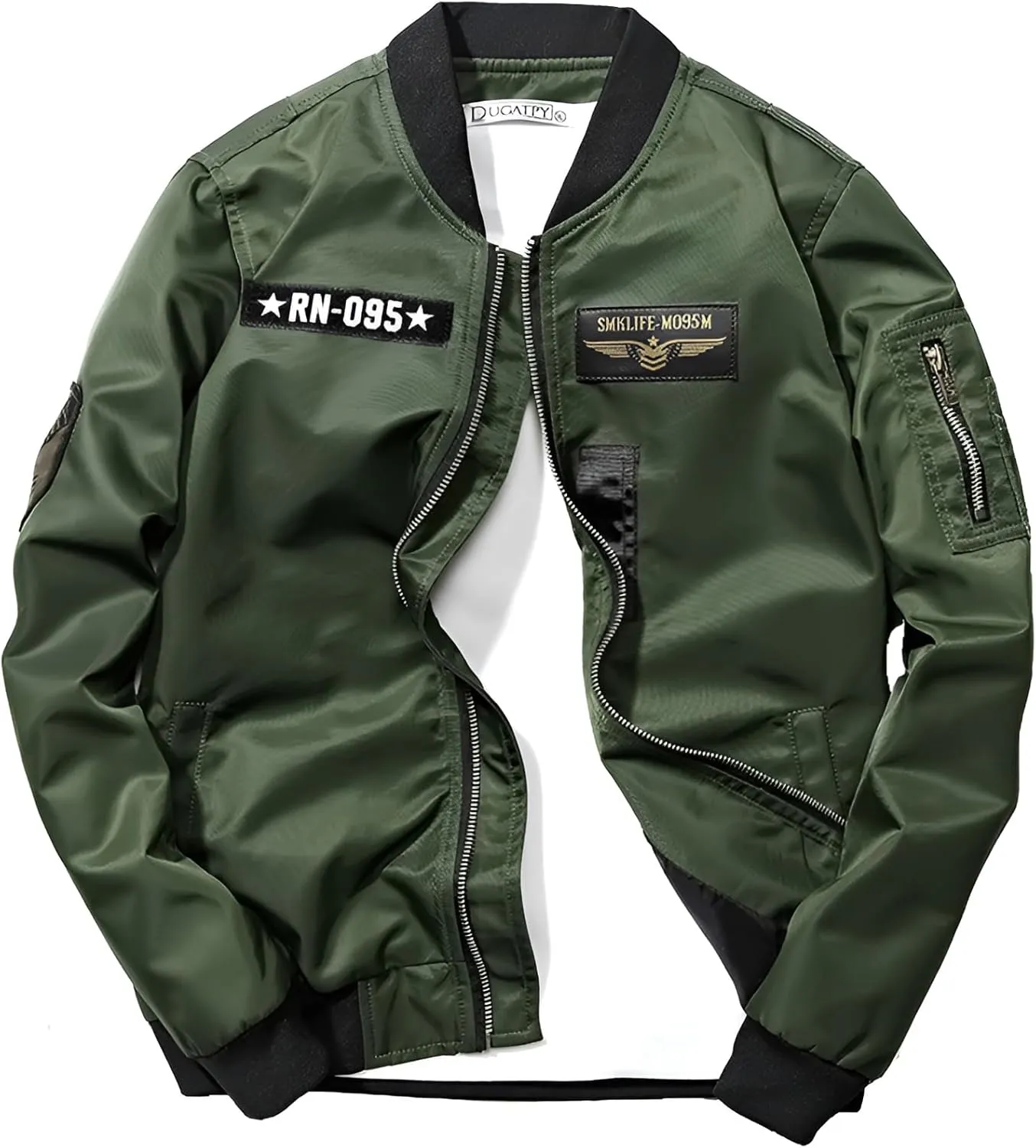 lilaBelle]Couple Baseball Jacket Unisex Sporty Flight Jacket, Mane-Washable Windproof Track Top with Ribbed Cuffs, Lightweight Polyester Coat for Jogging Cycling Daily Wear