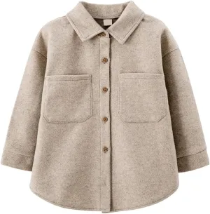 Little Girls Coat Baby Fleece Jacket Button Warm Coats Kids Khaki Girls Trench Coats Outwear Wool Jackets Toddler