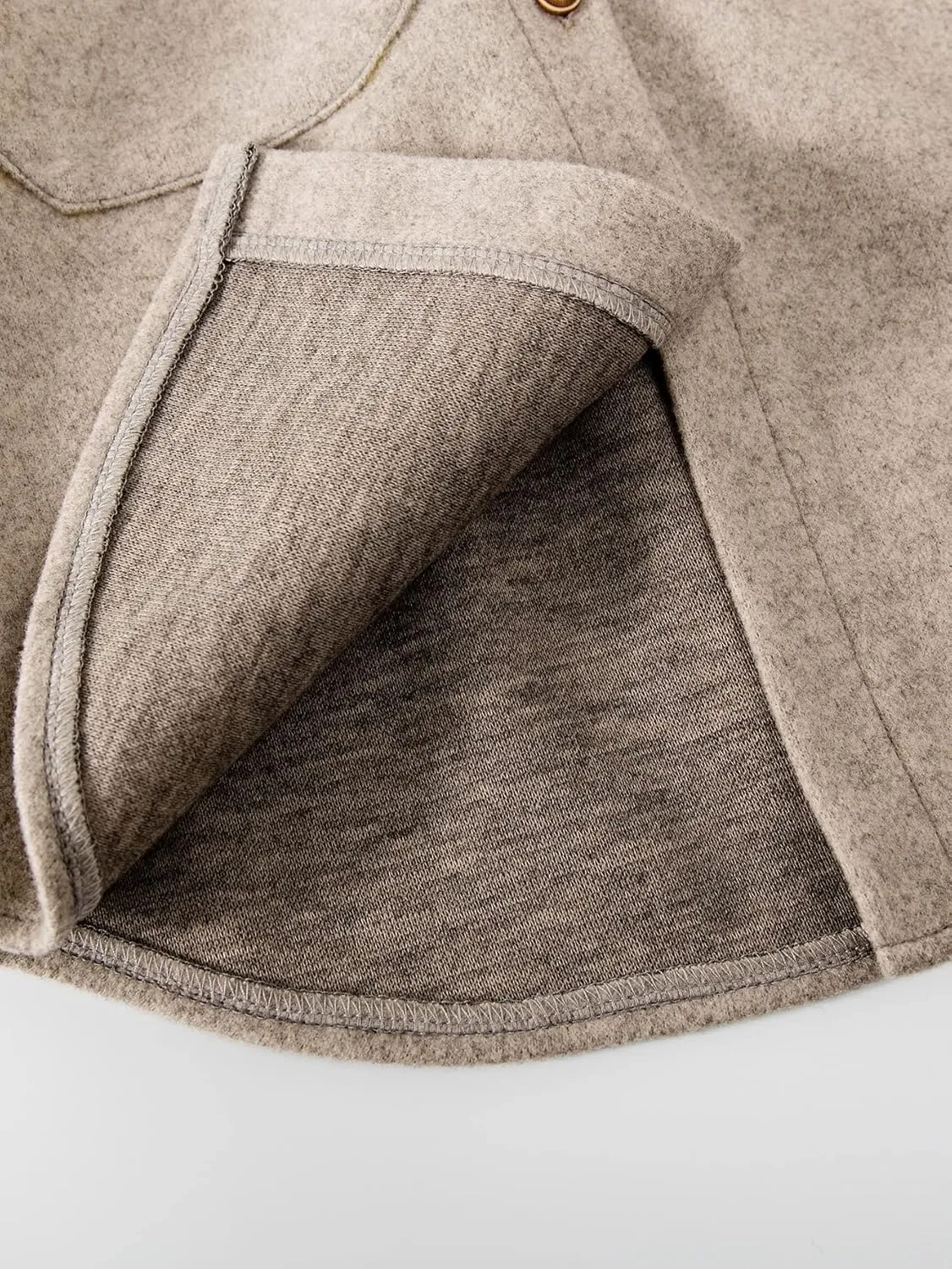 Little Girls Coat Baby Fleece Jacket Button Warm Coats Kids Khaki Girls Trench Coats Outwear Wool Jackets Toddler