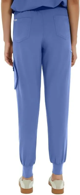 Medical Scrub Pants for Women  Mid Rise Jogger Pants with Yoga Waistband, 4-Way Stretch, Anti-Wrinkle & 8 Pockets