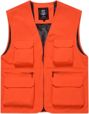 Men's Fishing Vest Casual Outdoor Mountaineering Mesh Photographer Jacket Multi-Pocket Breathable Quick Dry Coat