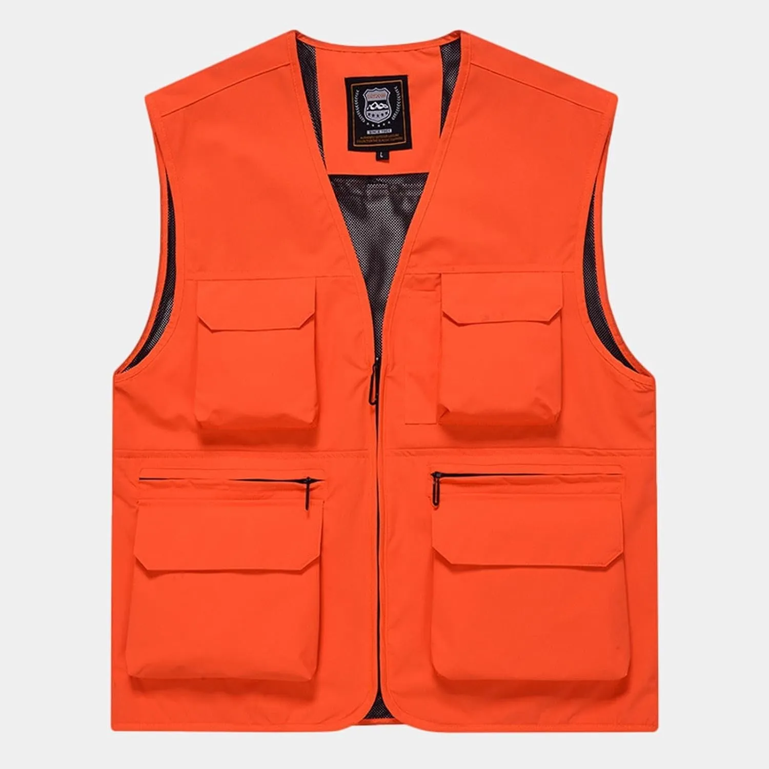 Men's Fishing Vest Casual Outdoor Mountaineering Mesh Photographer Jacket Multi-Pocket Breathable Quick Dry Coat