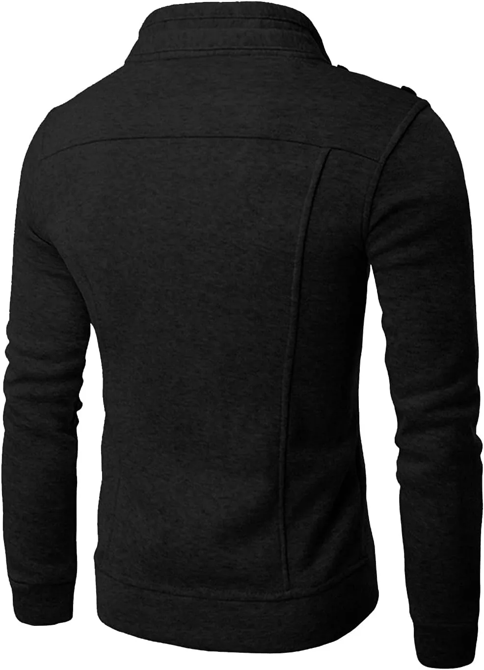 Mens Fleece Lined Jacket Mens Athletic Jacket Fashion Casual Loose Stand Collar Button Decorated Sweatshirt Jacket