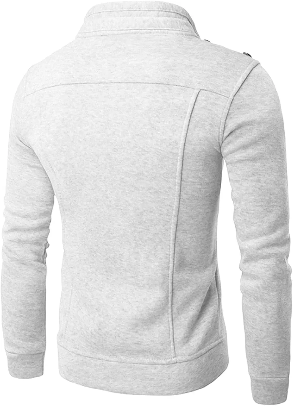 Mens Fleece Lined Jacket Mens Athletic Jacket Fashion Casual Loose Stand Collar Button Decorated Sweatshirt Jacket