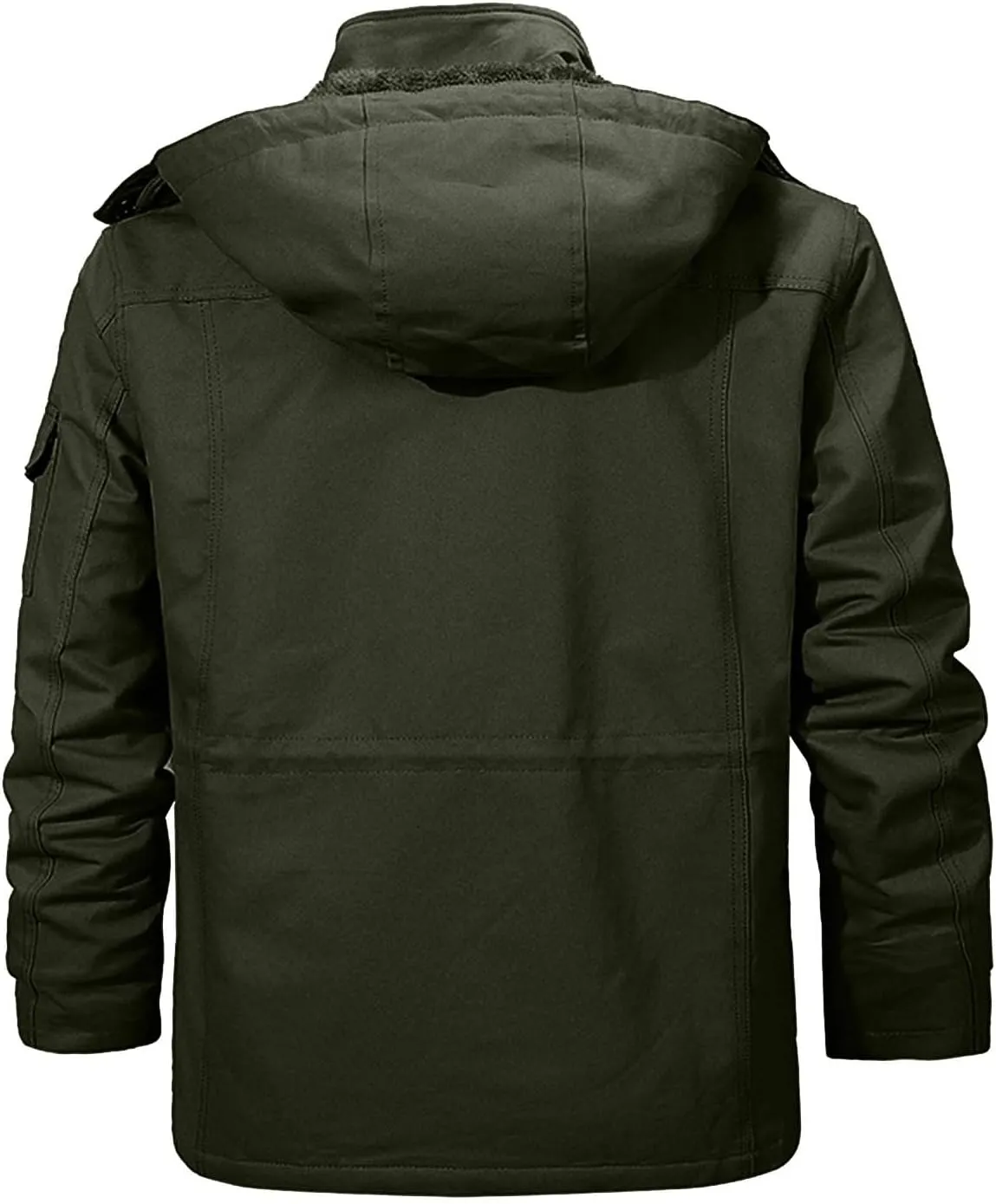 Men's Warm Winter Coats,Sherpa Lined Windproof Thicken Ski Snow Jacket Full Zip Hooded Parka Overcoat with Pocket