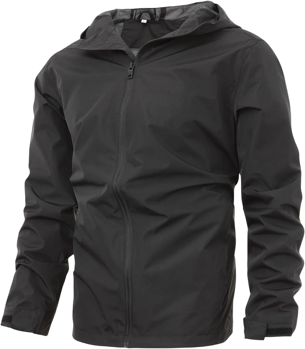 Mens Waterproof Jacket Lightweight Zip-Up Windbreaker Windproof Breathable Packable Jacket Quick Dry Jackets