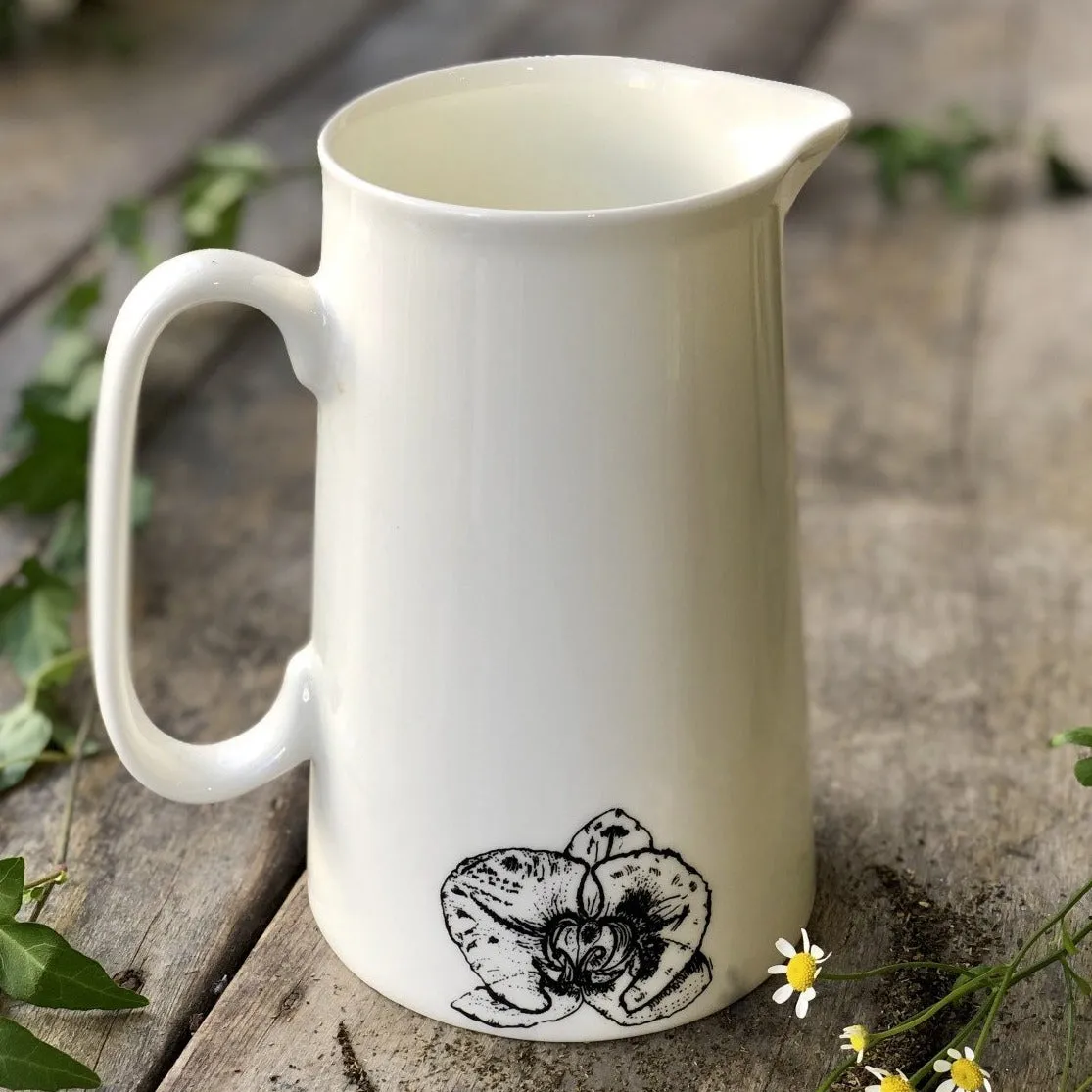 Orchid Design Fine Bone China Two-Pint Jug