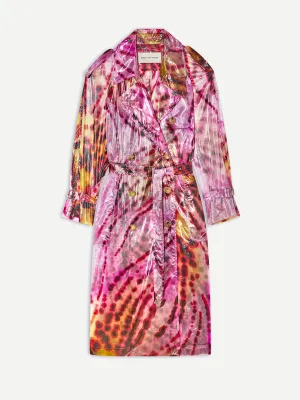 Risto Printed Trench Coat in Fuchsia