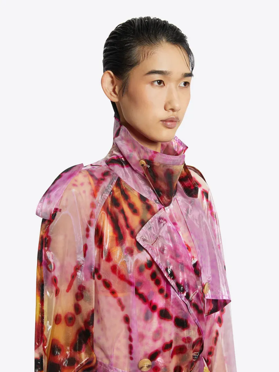 Risto Printed Trench Coat in Fuchsia