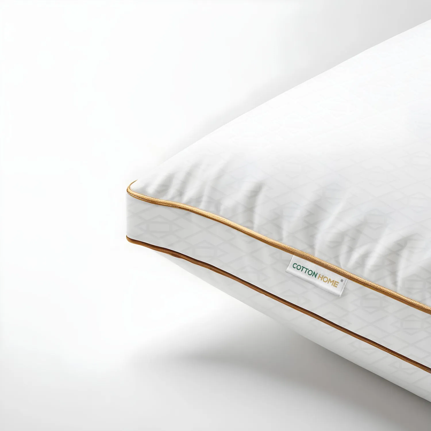 Royal Angler High Quality Geometric Design Ultra Soft Premium Cotton Dobby Jacquard  Gusset Pillow 50x75cm  5cm White