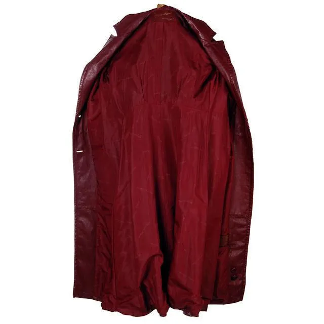 Vintage Etienne Aigner Leather Trench Coat 1970s Size 38 Bust Sz 14