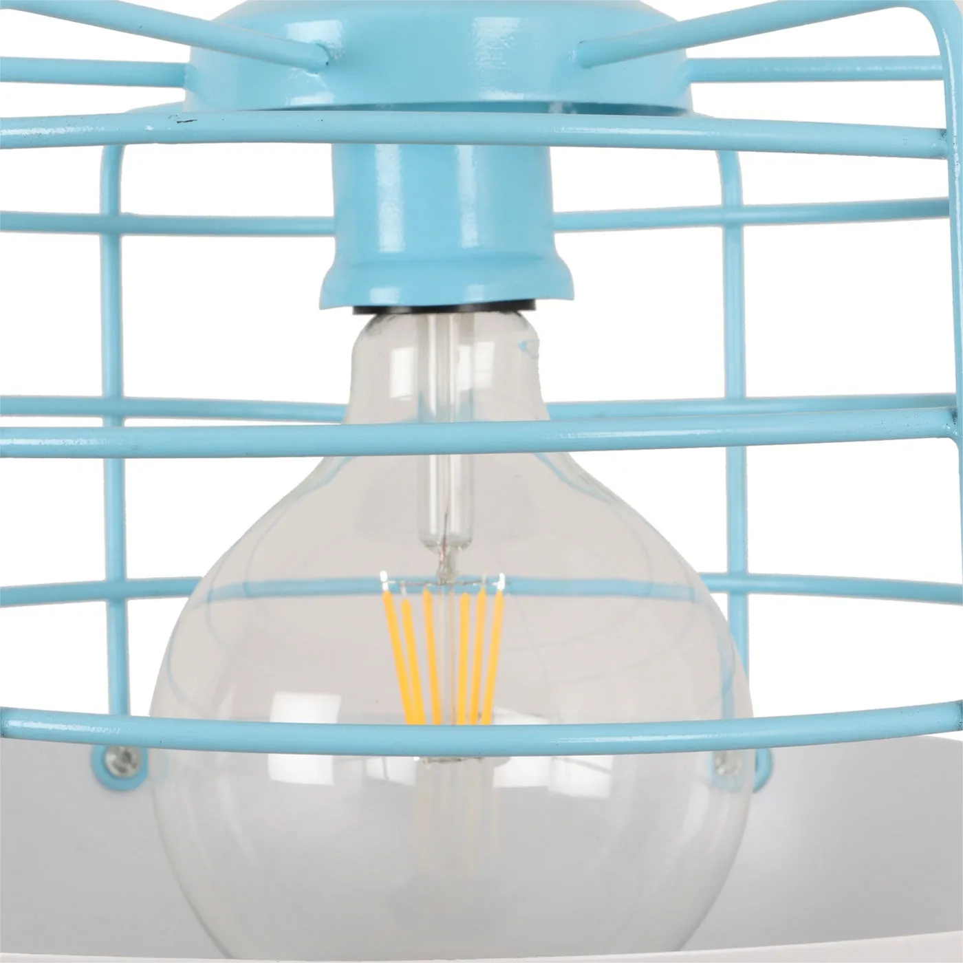 WHITE Metal Hanging Light - JNO-06-hl-bl-wh - Included Bulb