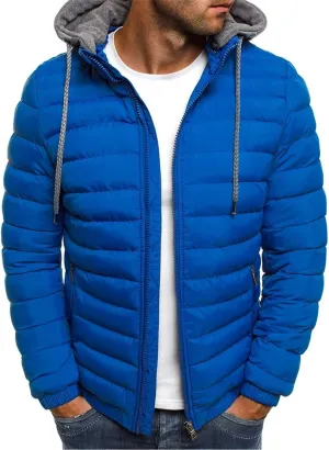 Winter Jackets for Men Lightweight Puffer Jacket with Hood Full Zip Up Padded Coat Packable Quilted Down Jacket