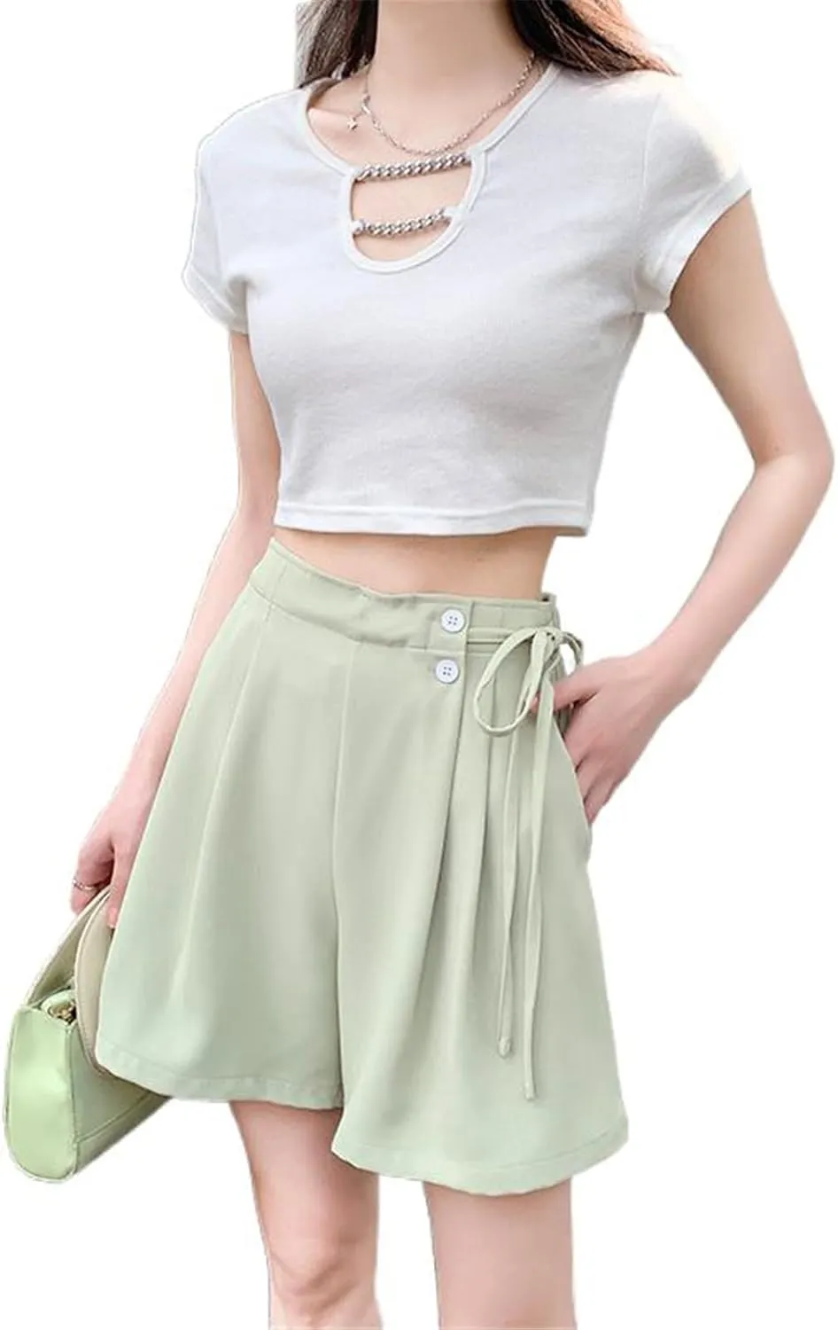 Women's Shorts Chinese Spring Gray Lace Short Pants