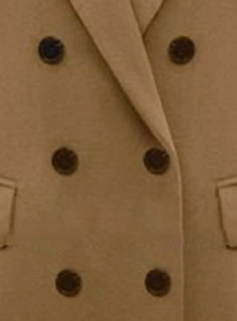 Womens Solid Turn Down Collar Double Breasted Shacket Jacket Autumn Winter Wool Blend Trench Coat