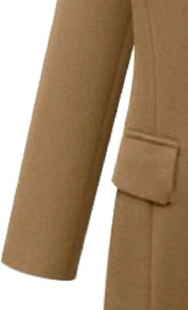 Womens Solid Turn Down Collar Double Breasted Shacket Jacket Autumn Winter Wool Blend Trench Coat