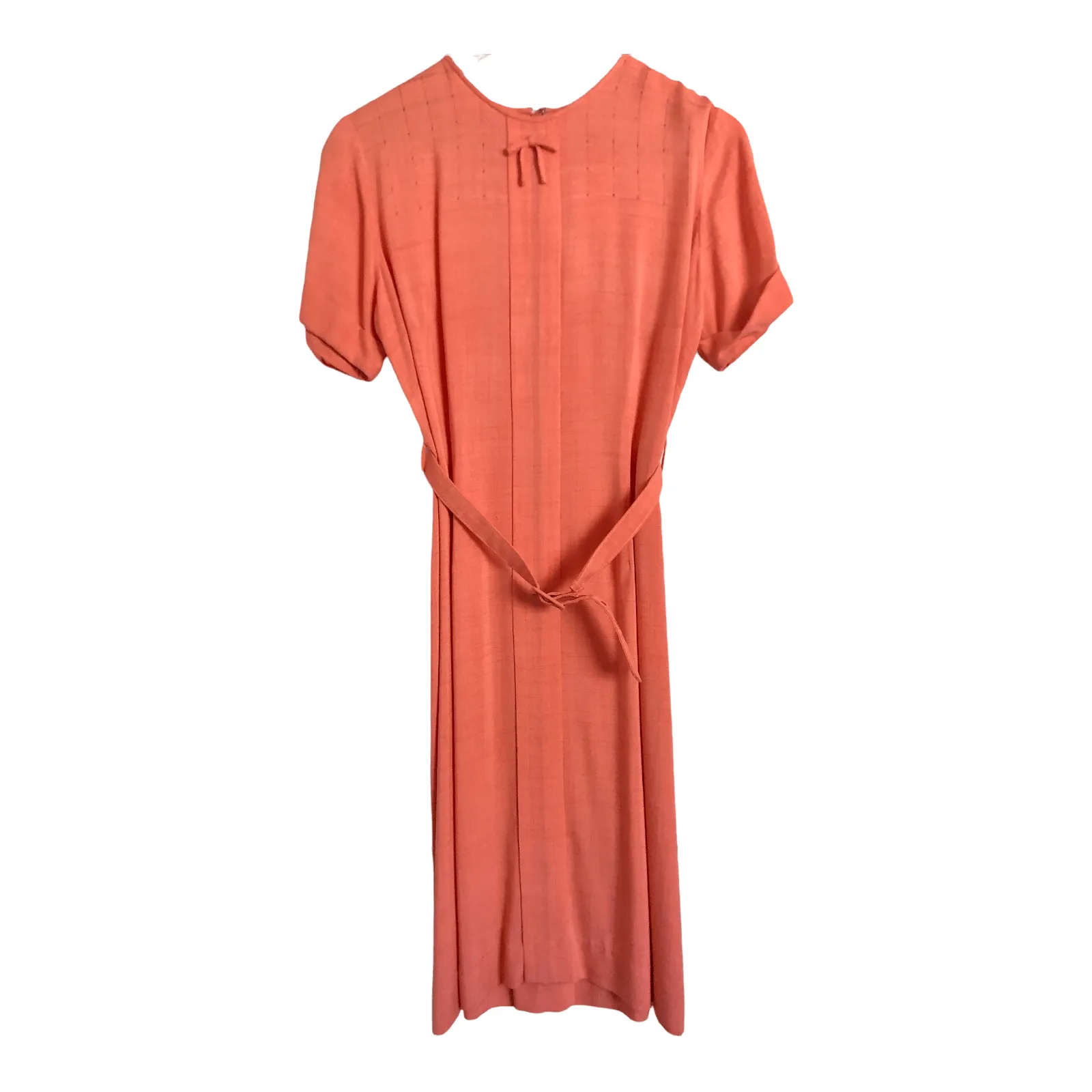 Woodmor Vintage Cotton Short Sleeve Belted Summer Dress Pink UK Size 12-14