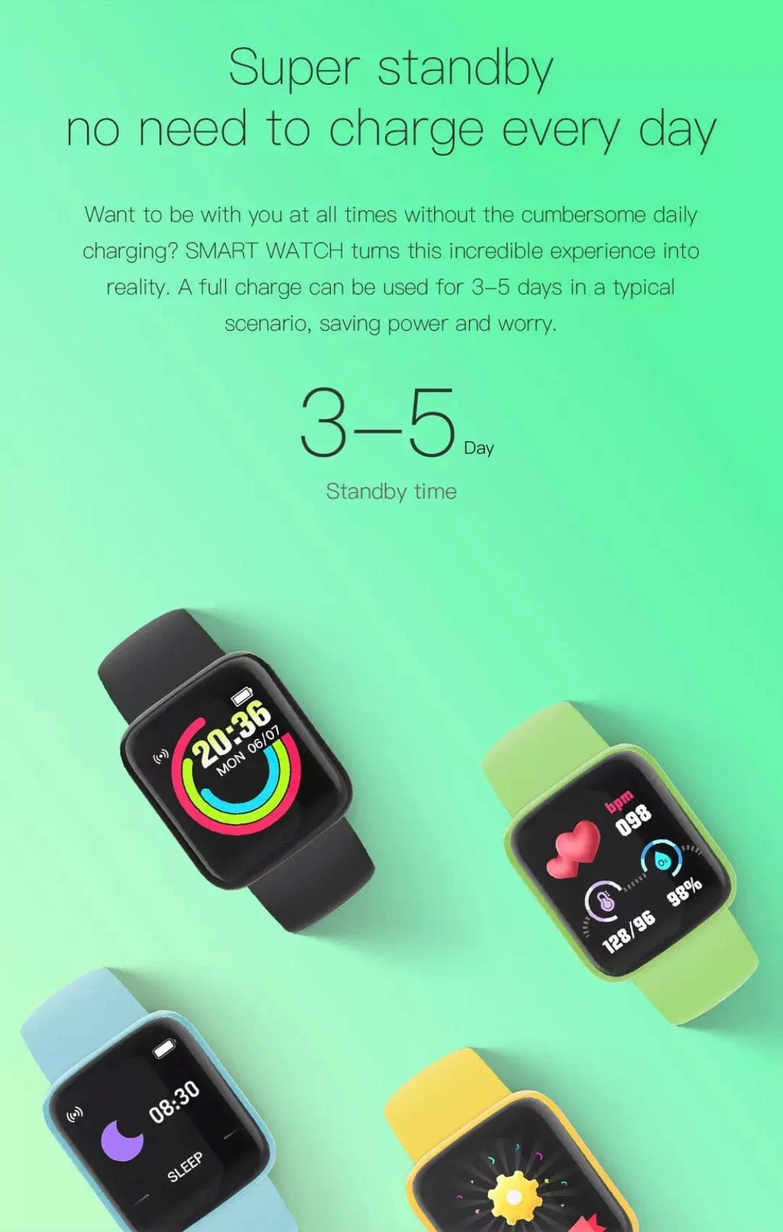 Y68  Smart Watch Dark Blue