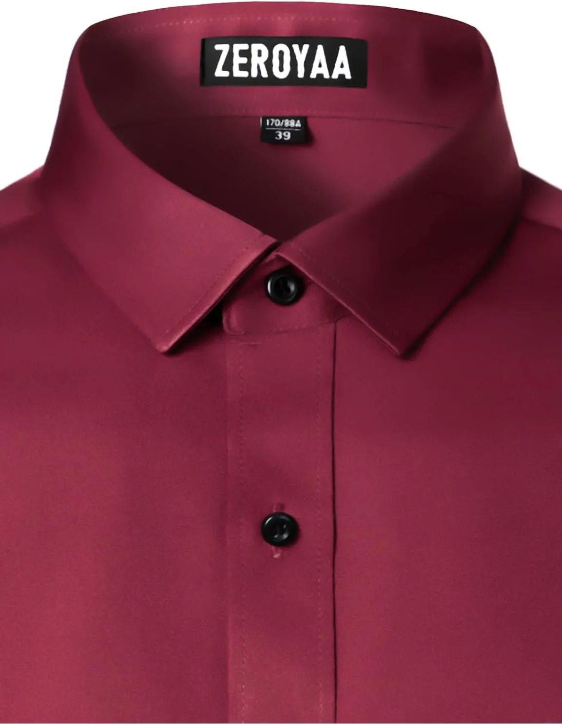 ZEROYAA Men's Long Sleeve Dress Shirt Modern Slim Fit Wrinkle-Free Casual Business Button Up Shirts